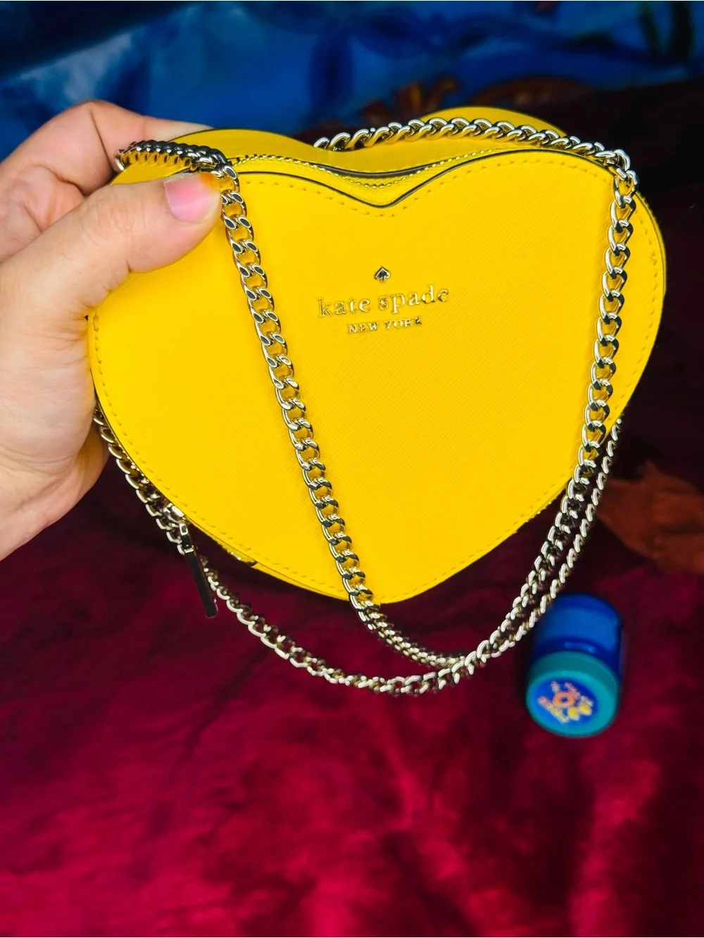 kate spade Yellow Heart-Shaped Crossbody with Gold Chain
